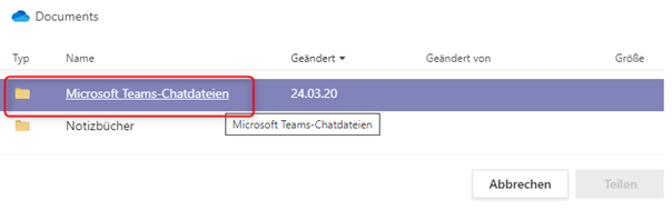 Microsoft Teams-Chatdatein finden