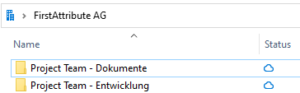 Neuer Ordner „Project Team – Dokumente“