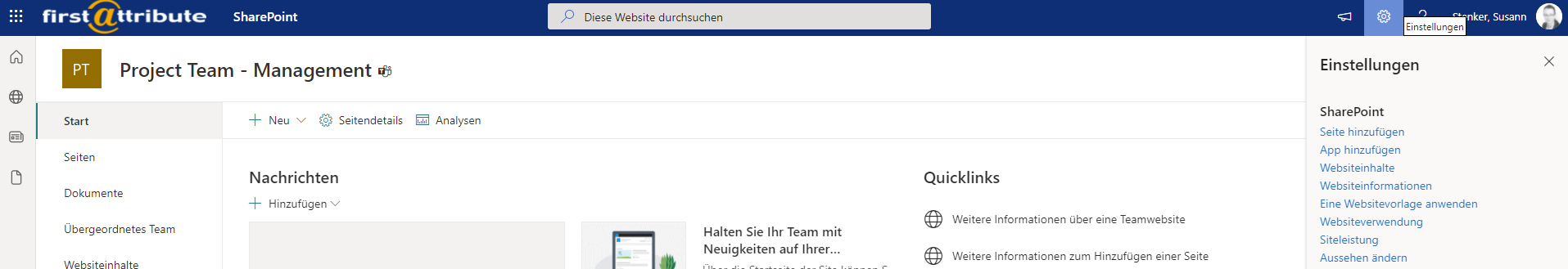 Titel der SharePoint-Site ändern