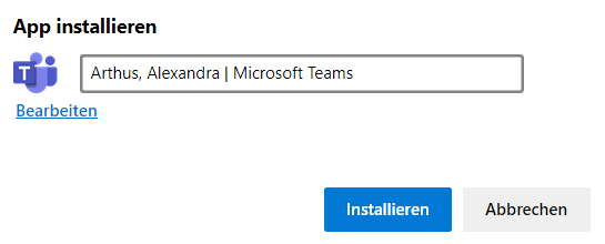 Microsoft Teams App installieren